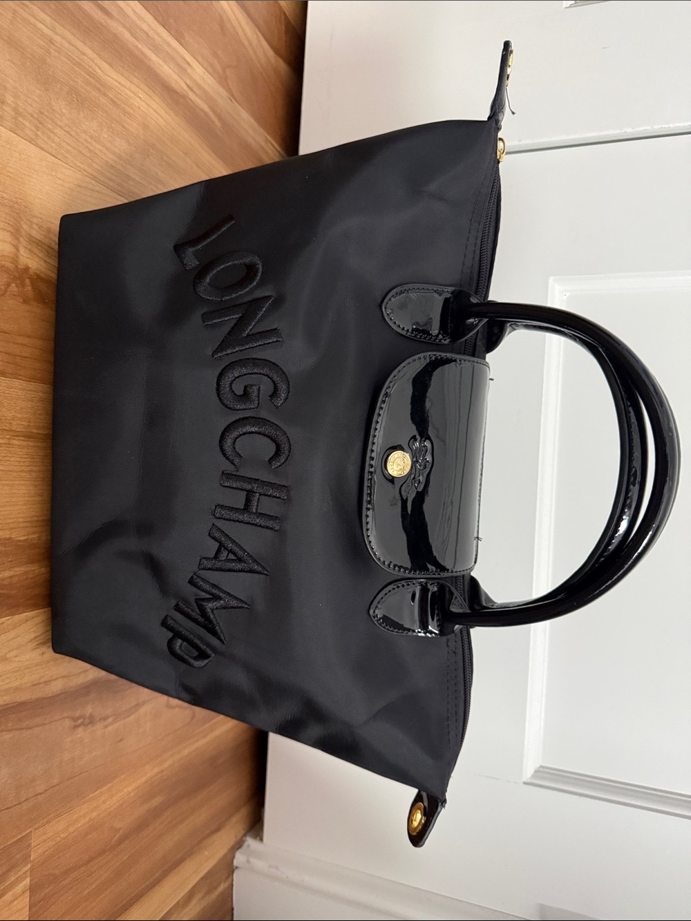 Longchamp My Pliage Signature Custom Handbag Black, Lightly Used